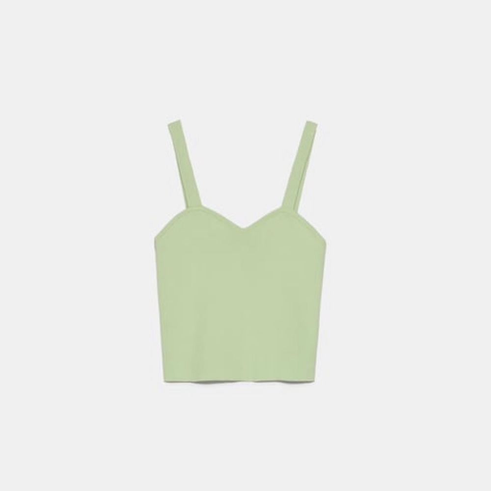 Zara green crop top
